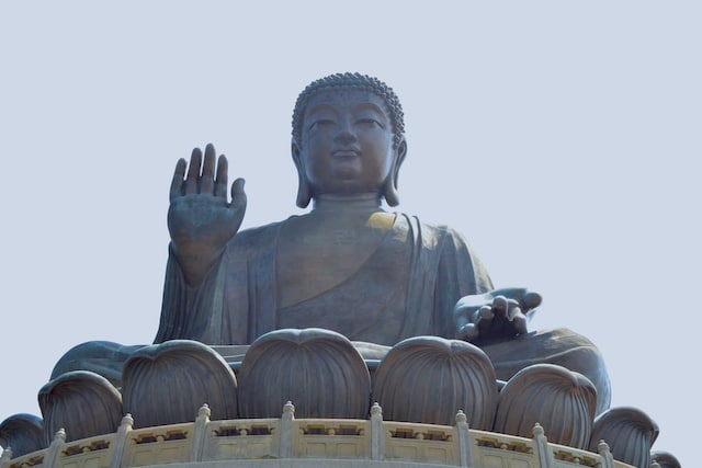 Buda gigante de Hong Kong detalhe