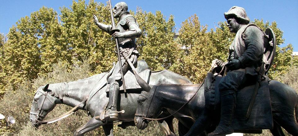 Estátuda de Dom Quixote e Sancho Pança em Madri