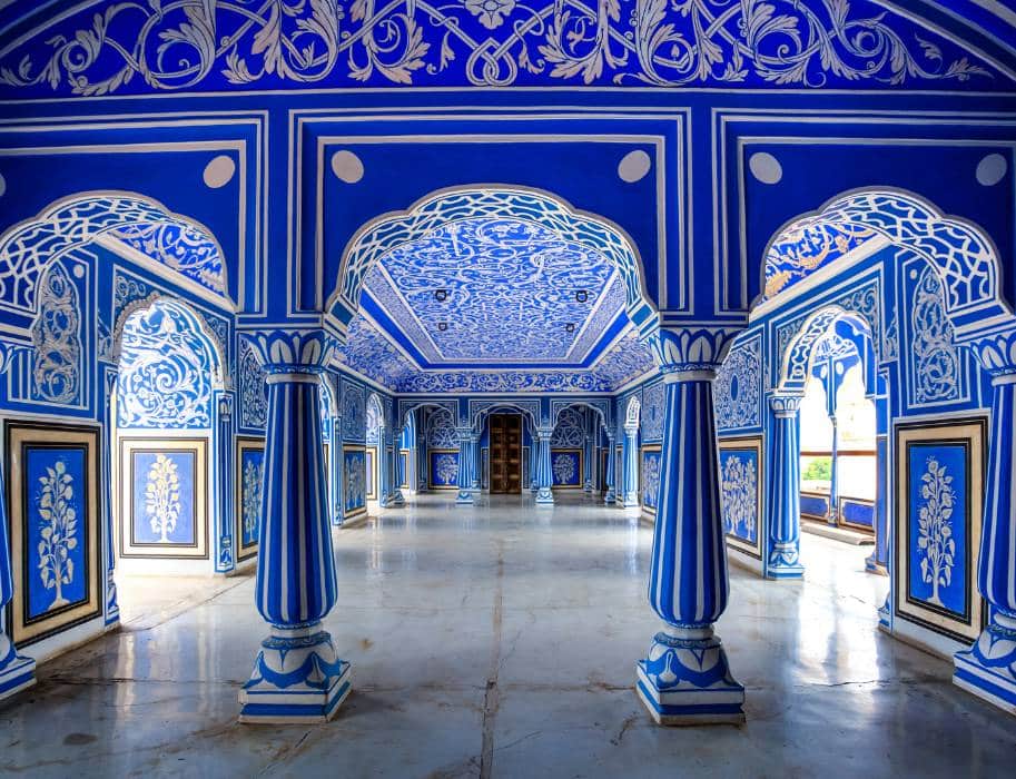 salao azul no city palace em jaipur