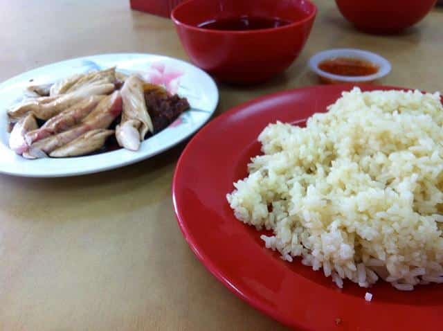 Arroz com frango chinês na Malásia