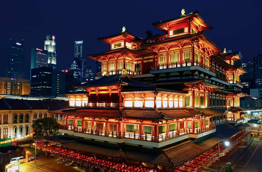 Templo de Buda na Chinatown de Cingapura