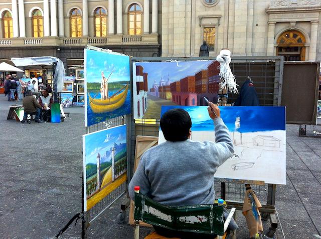 Artista-na-Plaza-de-Armas, Santiago - Chile