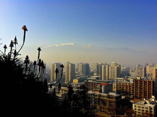 Vista dos cerros de Santiago, Chilhe