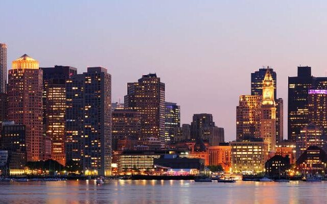 o que fazer em Boston vista panoramica da cidade ao anoitecer