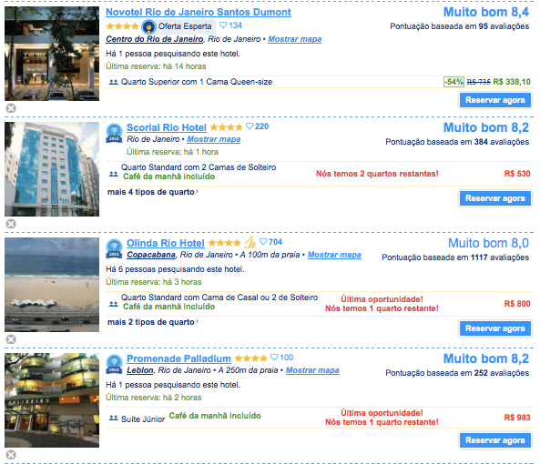 comparação hotel e hostel copa