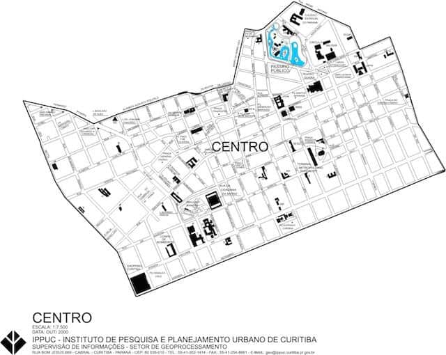 Centro de Curitiba Mapa