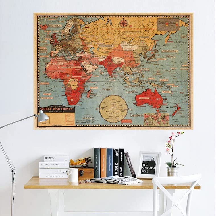 decor de viagem adesivo mapa vintage