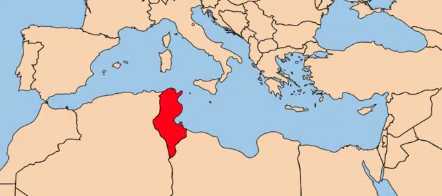 Mapa Tunísia