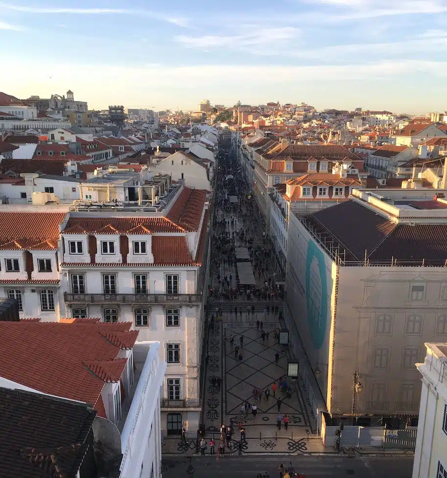 rua augusta vista de cima baixa pombalina 