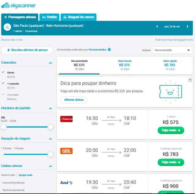 passagens aéreas na internet