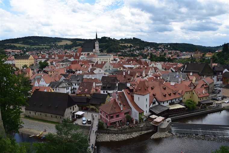 Cesky Krumlov República Tcheca vista da torre