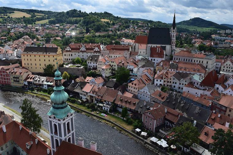 Cesky Krumlov República Tcheca vista da torre