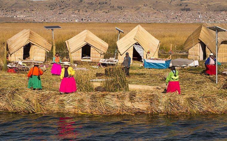 Ilhas Flutuantes de Uros, no Peru