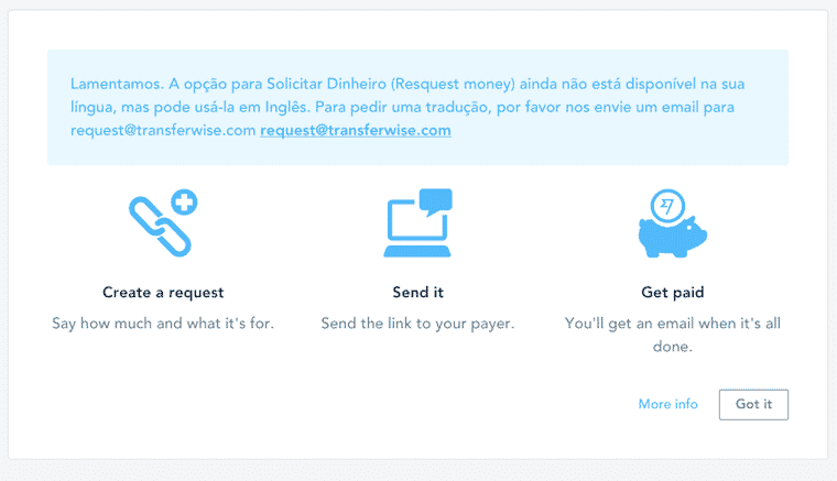 transferwise enviando o dinheiro para quem