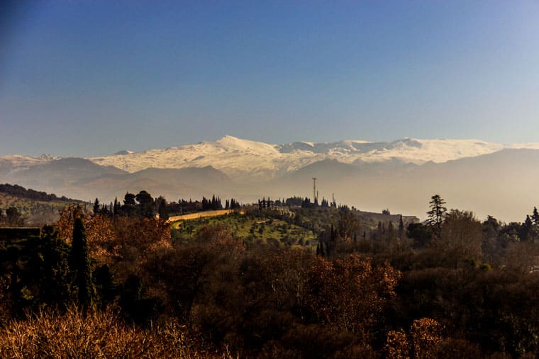 Vista da Serra Nevada desde Alhambra