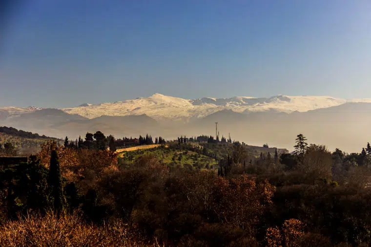 Vista da Serra Nevada desde Alhambra