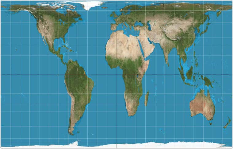 projecao de peters mapa