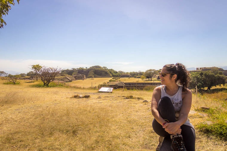 Vista as ruinas arqueológicas de Monte Albán, em Oaxaca