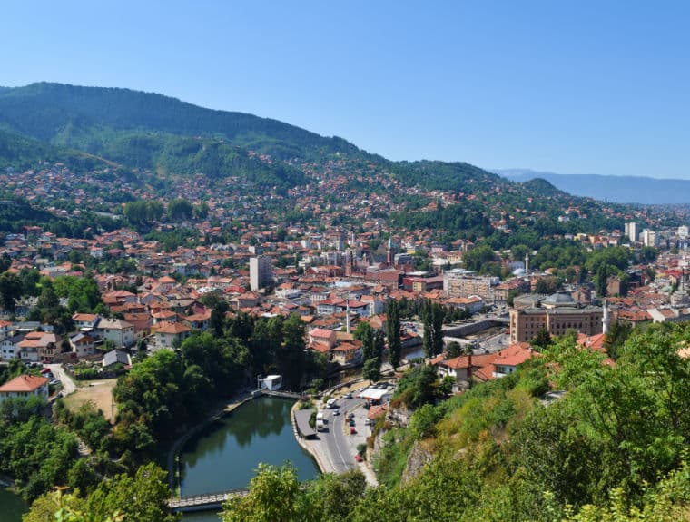sarajevo panorama bosnia herzegovina