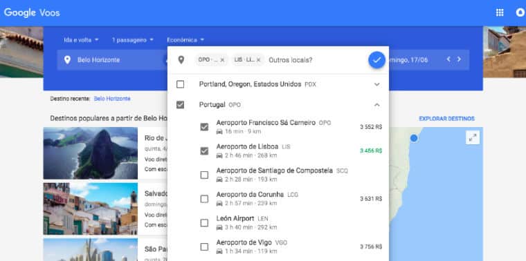 voos google flights passagens aeroportos