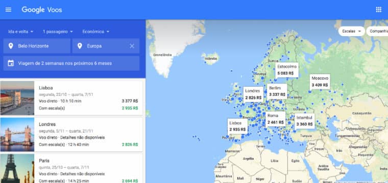 voos google flights passagens explorador de destinos