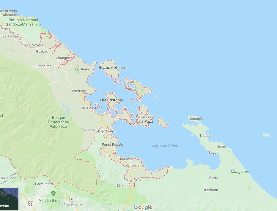 Mapa de Bocas del Toro