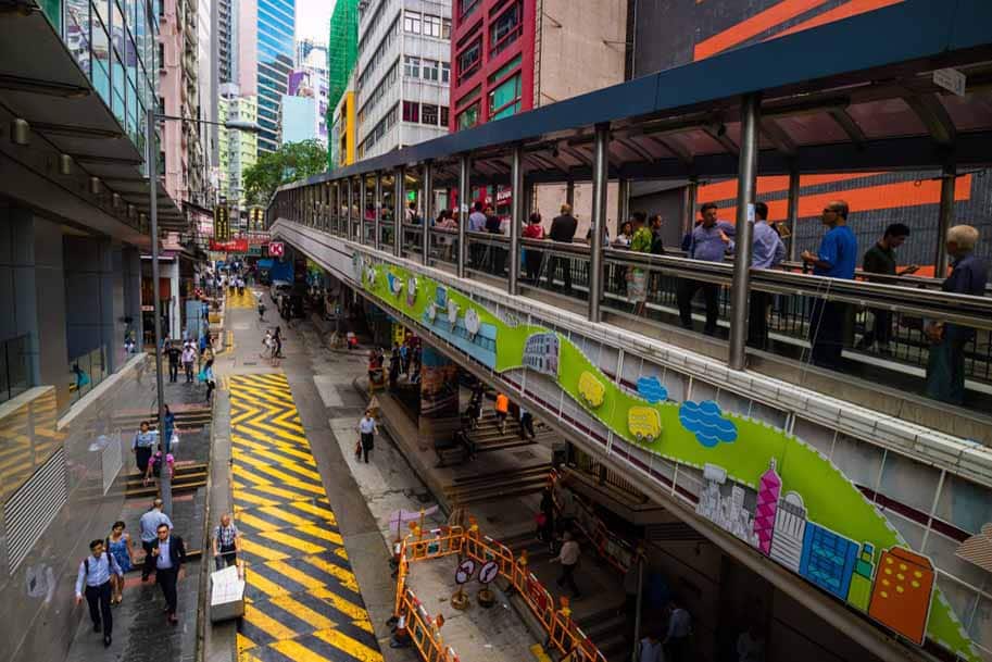 escadas rolantes de Hong Kong