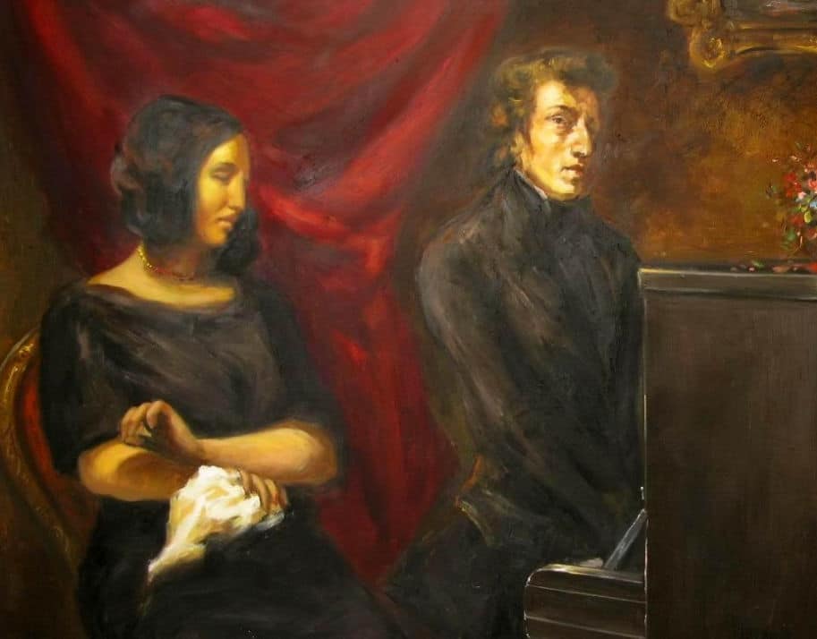Chopin e Sand por Delacroix
