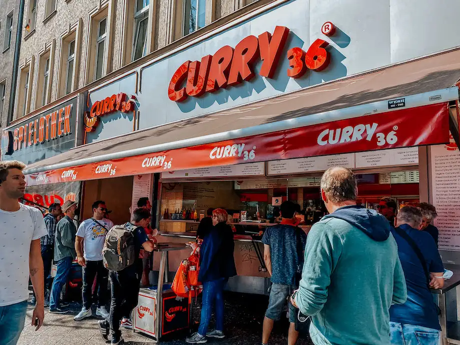 Fachada do Curry 36, restaurante em Berlim que vende os tradicionais currywüsts