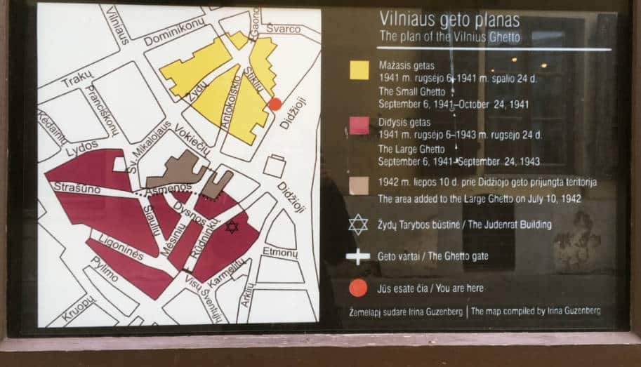 mapa do gueto judeu de vilnius lituania