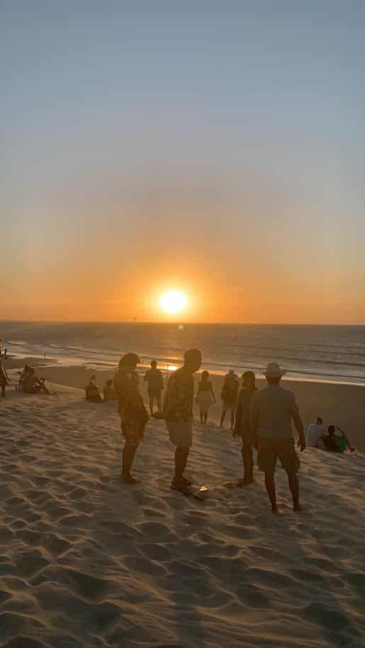 por do sol nas dunas de jericoacora praia mar