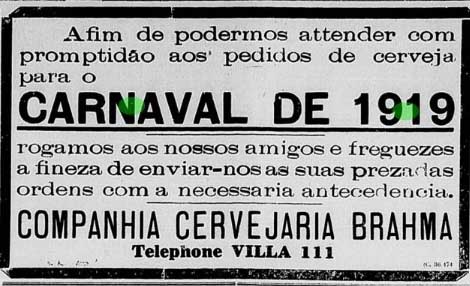 Resultado de imagem para carnaval 1919 brahma