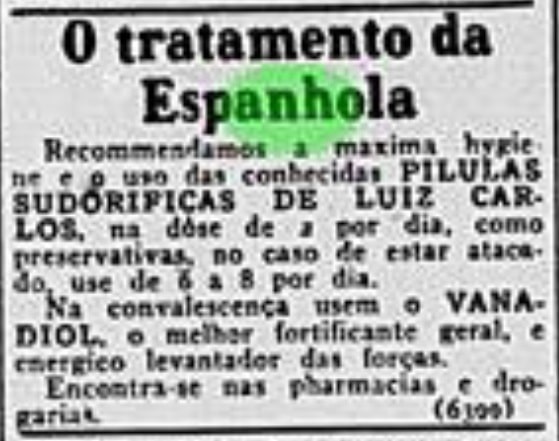 tratamento para a influenza espanhola