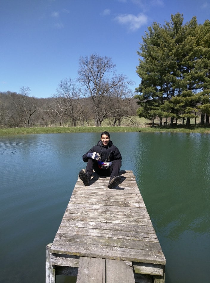 lago frio sentado EUA