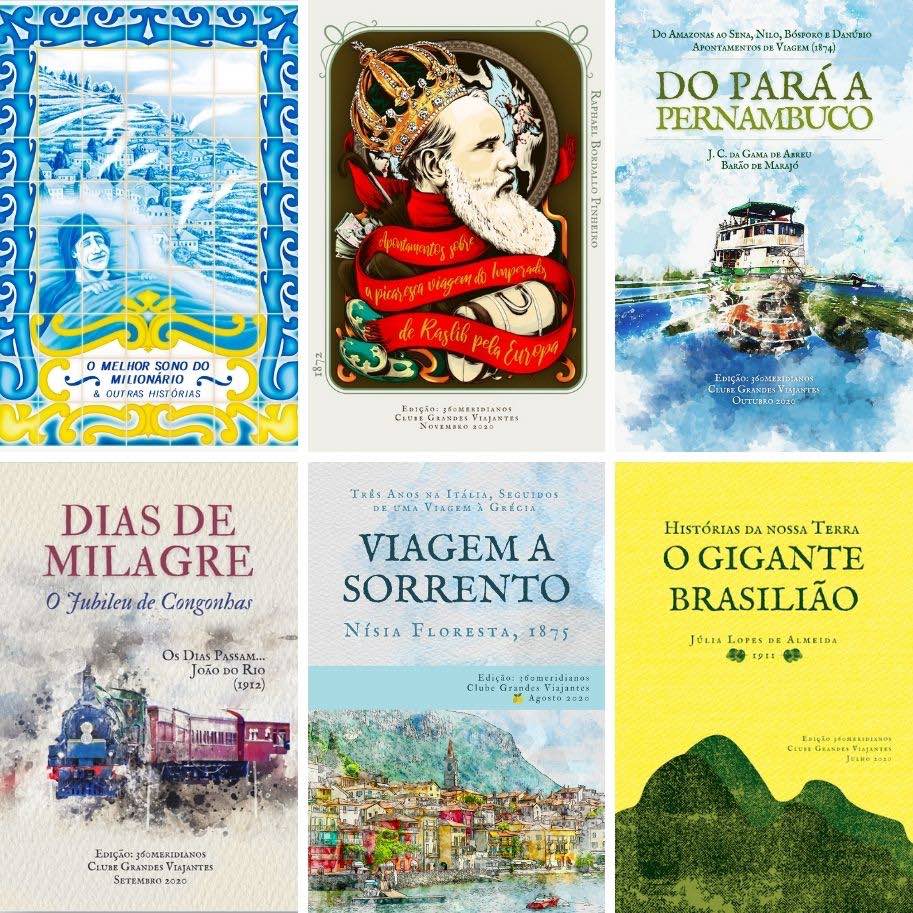 Capas de livros Grandes Viajantes Clube de Literatura de viagem