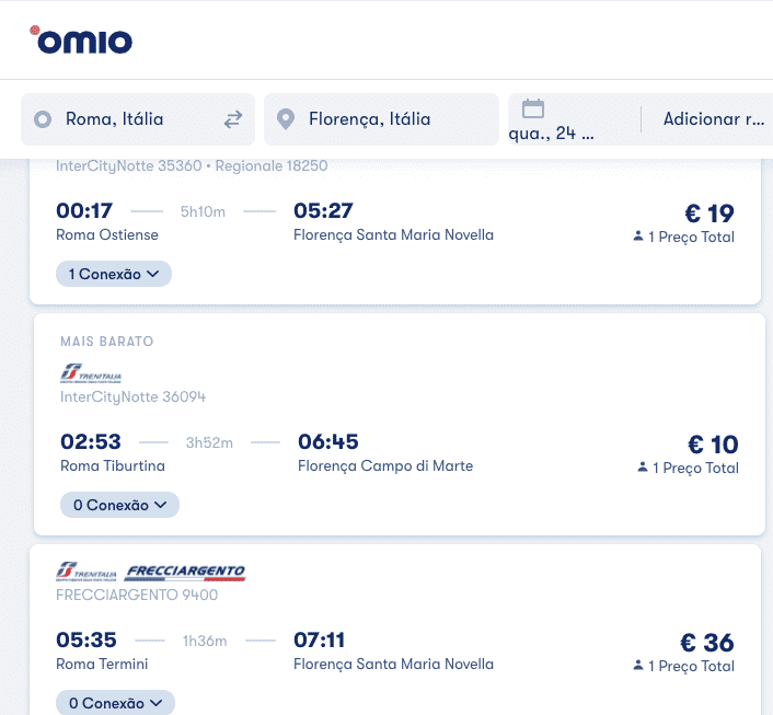 comprar passagens de trem europa comparacao