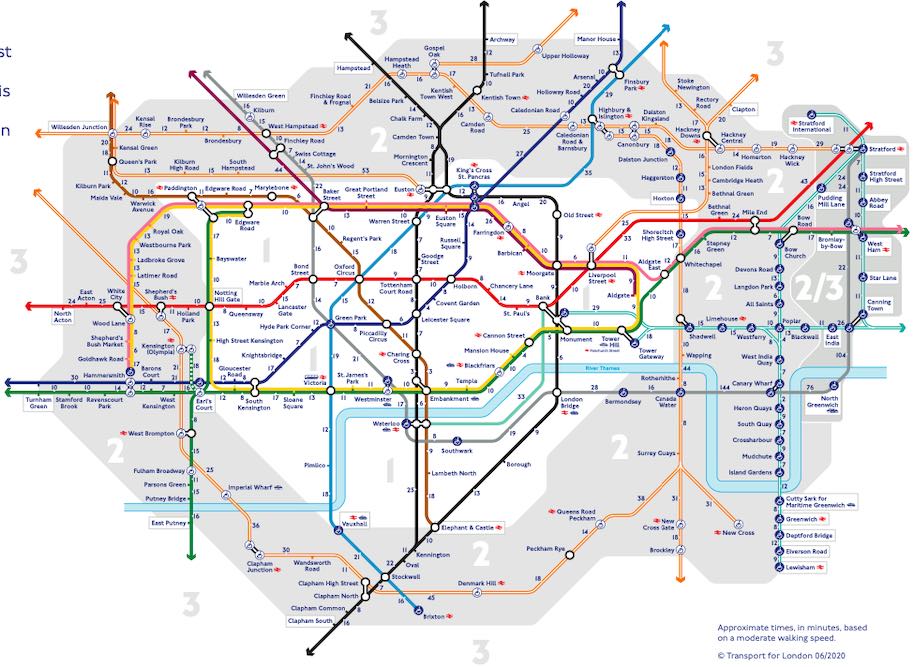 mapa oficial do metro de londres zonas 1 e 2