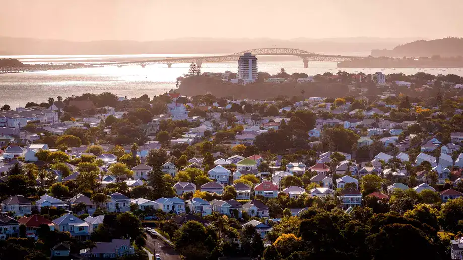 Vista de Devonport, em Auckland