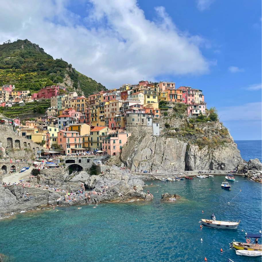 Vista Classica de Manarola e das Cinque Terre