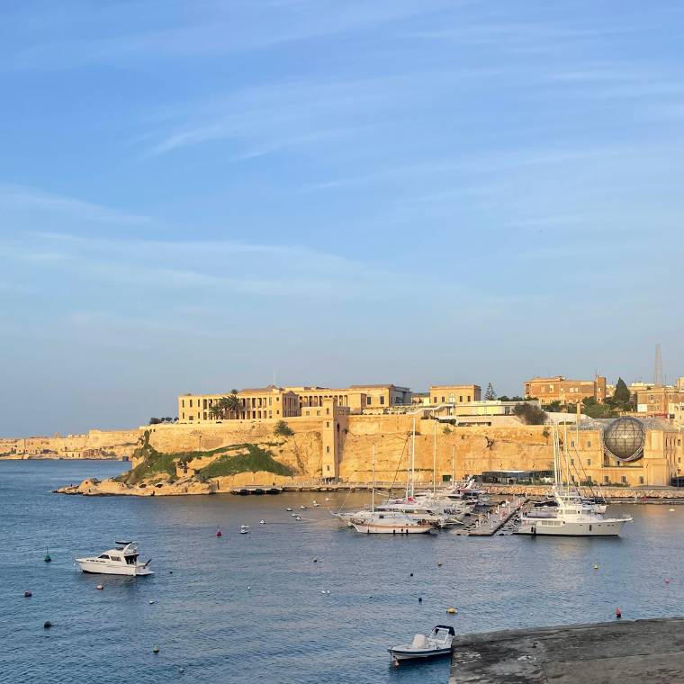 Vista do Belvedere de Birgu em Malta