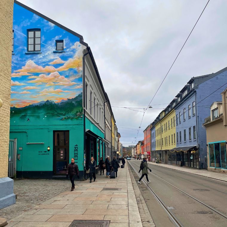 Rua do Bairro de Grunerlokka em Oslo