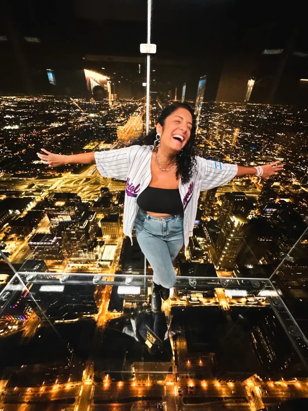 skydeck de Chicago a noite
