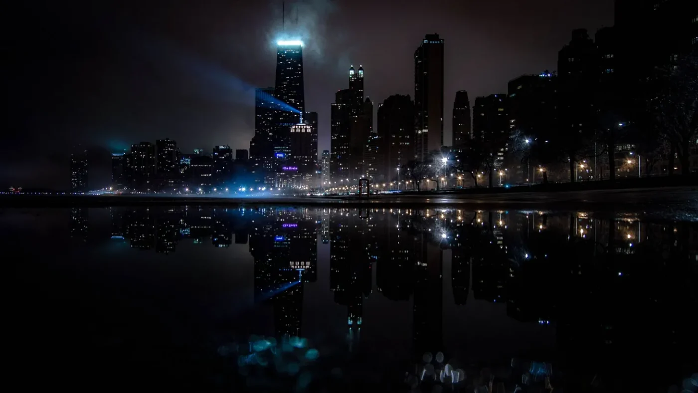 Vista de chicago a noite